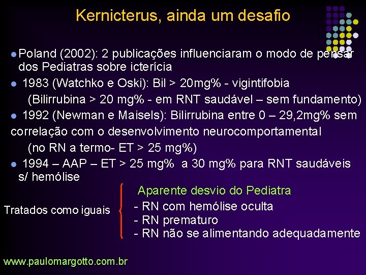 Kernicterus, ainda um desafio l Poland (2002): 2 publicações influenciaram o modo de pensar