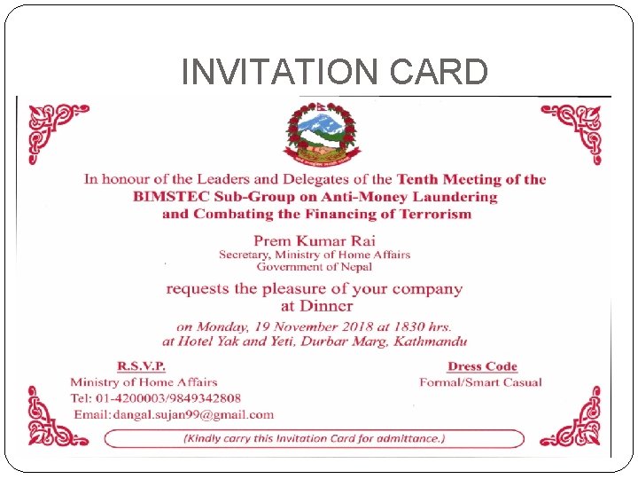 INVITATION CARD 