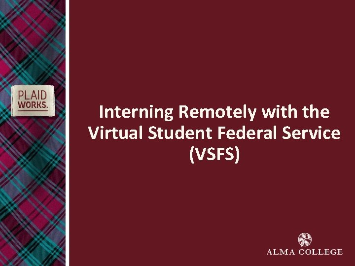 Interning Remotely with the Virtual Student Federal Service (VSFS) 