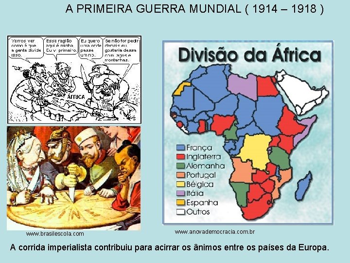 A PRIMEIRA GUERRA MUNDIAL ( 1914 – 1918 ) www. brasilescola. com www. anovademocracia.