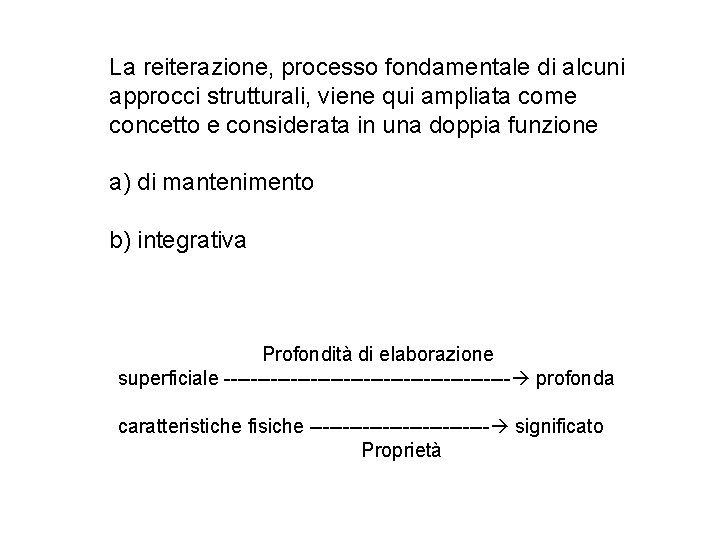 La reiterazione, processo fondamentale di alcuni approcci strutturali, viene qui ampliata come concetto e