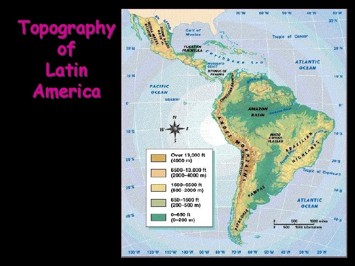 Topography of Latin America 