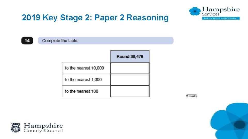 2019 Key Stage 2: Paper 2 Reasoning 