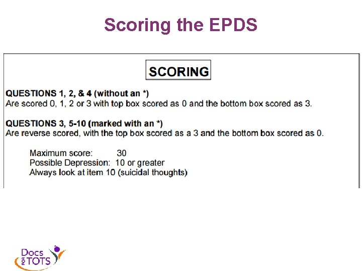 Scoring the EPDS 