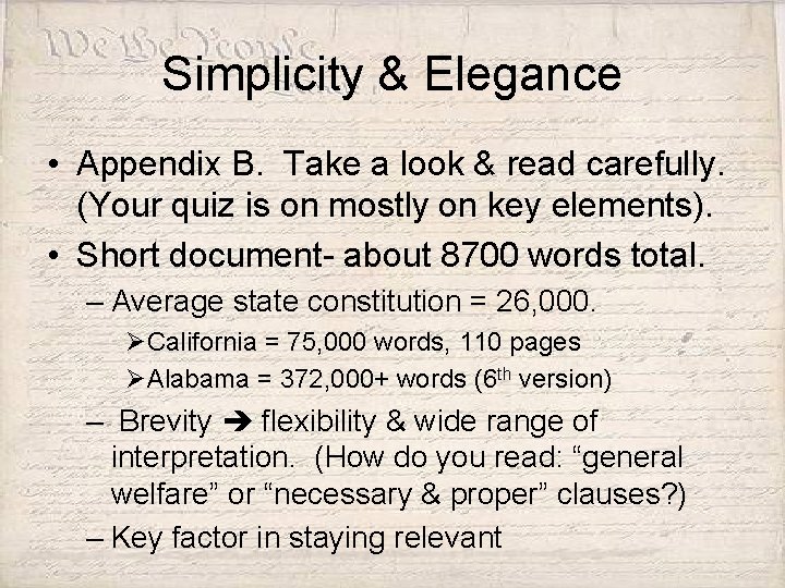 Simplicity & Elegance • Appendix B. Take a look & read carefully. (Your quiz