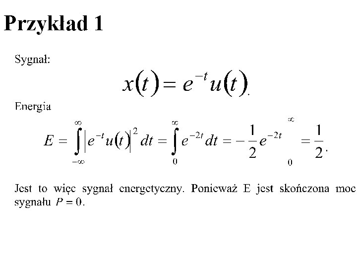 Przykład 1 Przykład 1