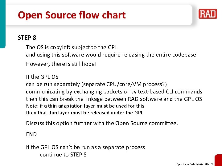 Open Source flow chart STEP 8 The OS is copyleft subject to the GPL Open Source flow chart STEP 8 The OS is copyleft subject to the GPL