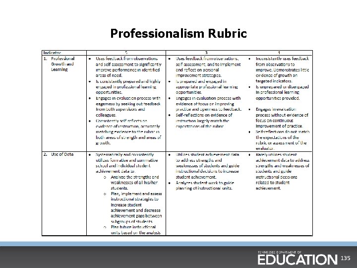 Professionalism Rubric 135 