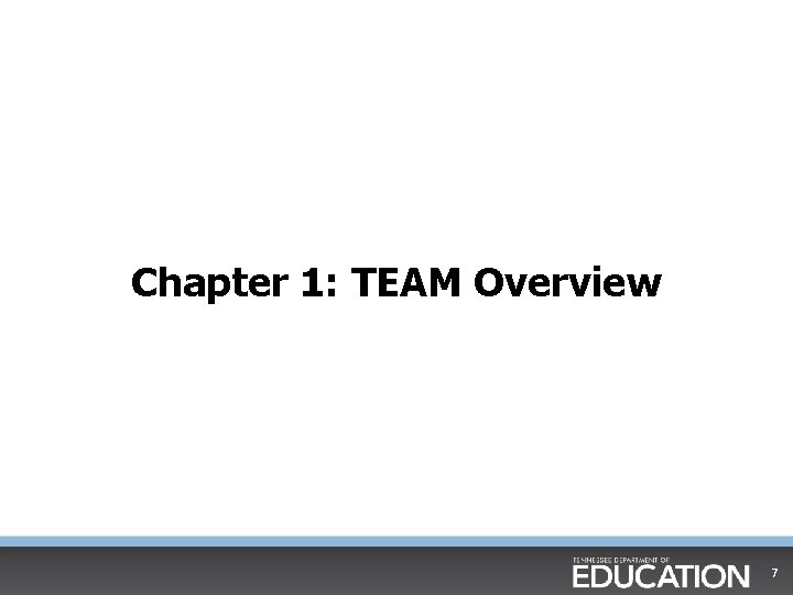 Chapter 1: TEAM Overview 7 