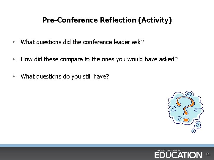 Pre-Conference Reflection (Activity) • What questions did the conference leader ask? • How did