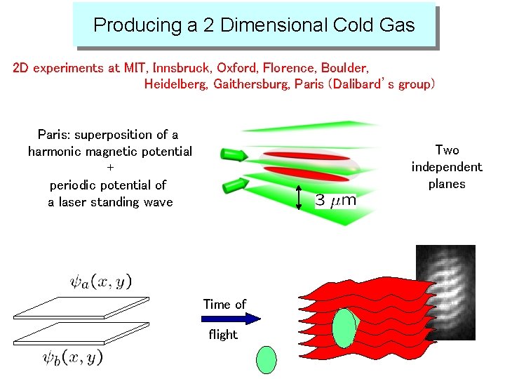 Producing a cold 2 D gas Producing a 2 Dimensional Cold Gas 2 D