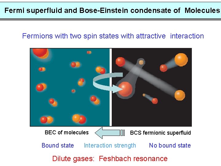 Fermi superfluid and Bose-Einstein condensate of Molecules Fermions with two spin states with attractive