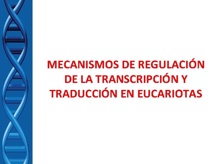 MECANISMOS DE REGULACIÓN DE LA TRANSCRIPCIÓN Y TRADUCCIÓN EN EUCARIOTAS 