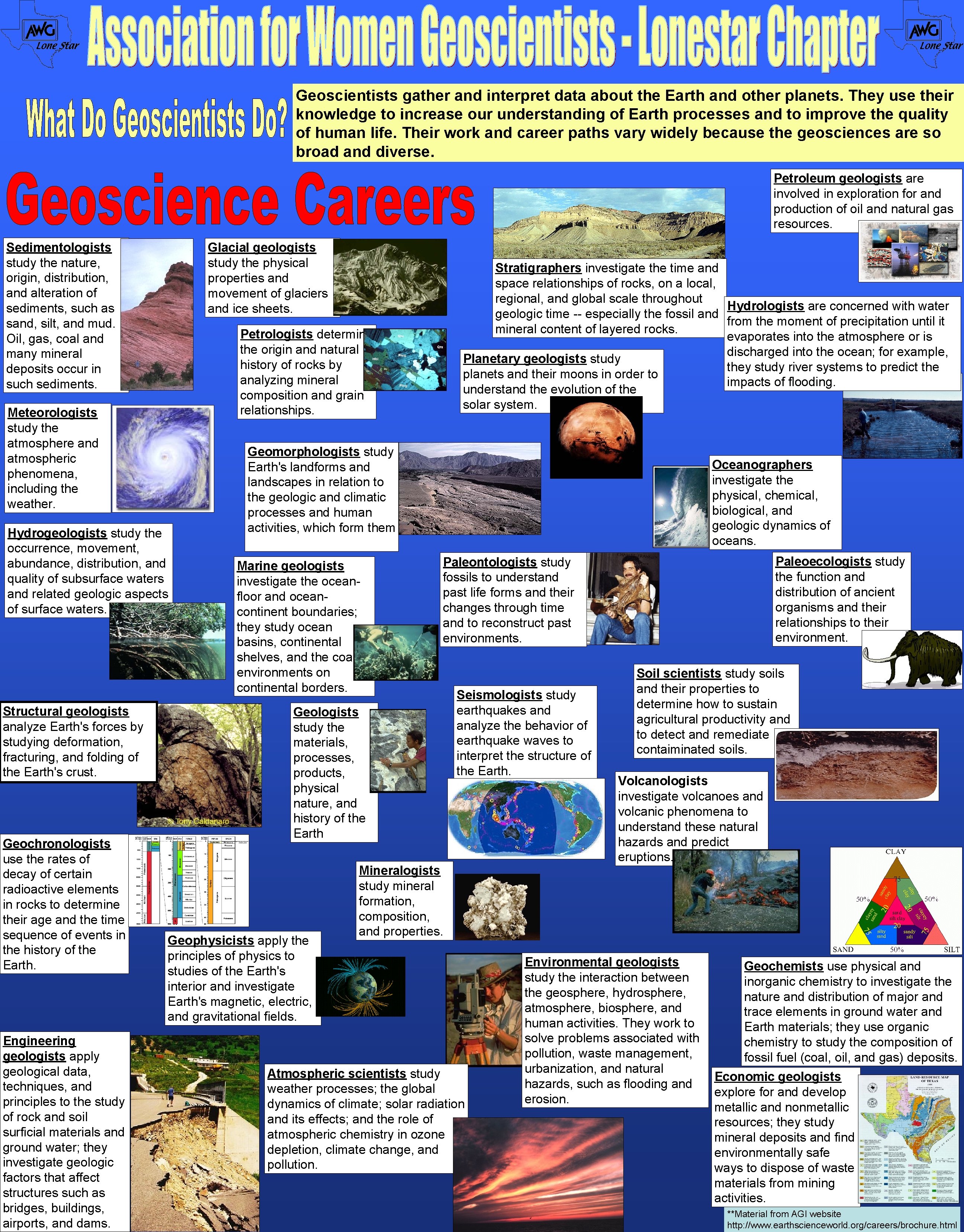 Geoscientists gather and interpret data about the Earth and other planets. They use their