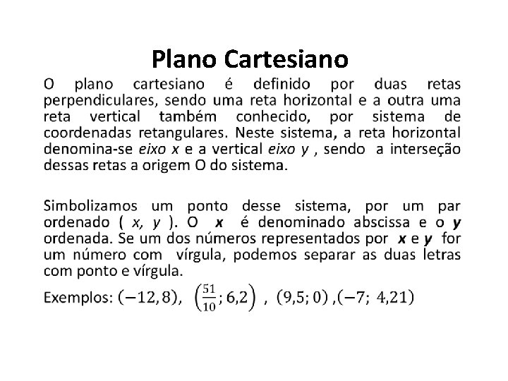 Plano Cartesiano 