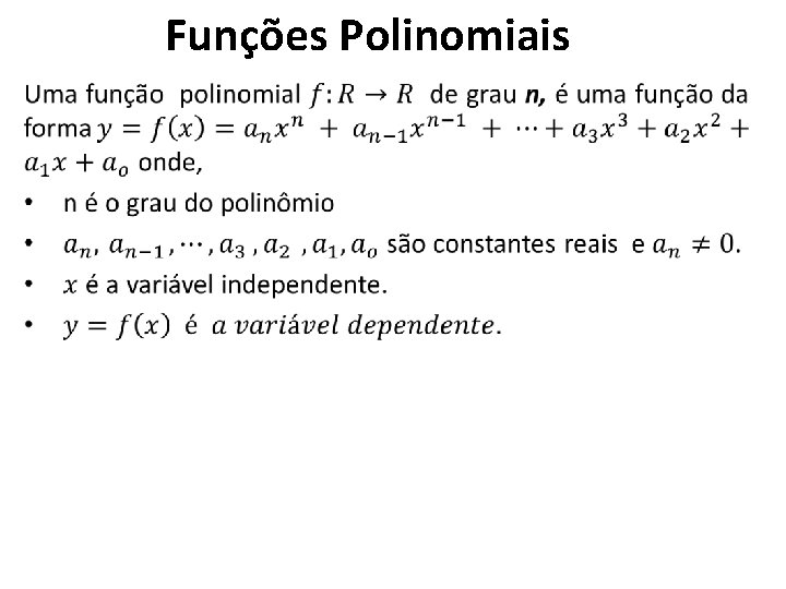 Funções Polinomiais 