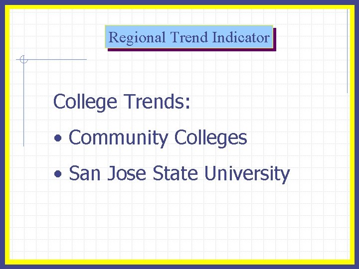 Regional Trend Indicator College Trends: • Community Colleges • San Jose State University 