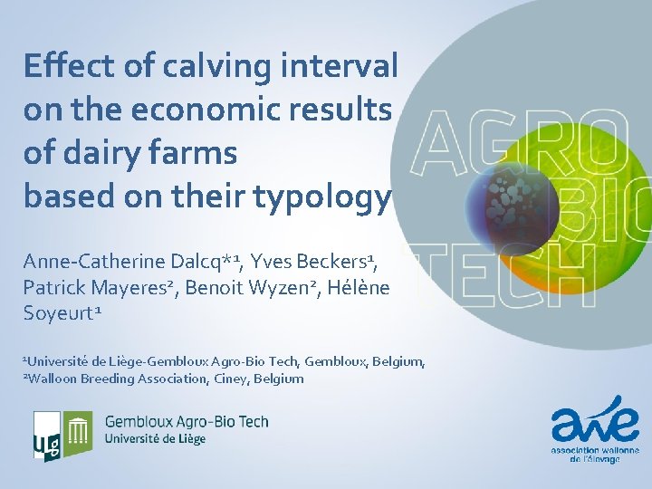 Effect of calving interval on the economic results of dairy farms based on their