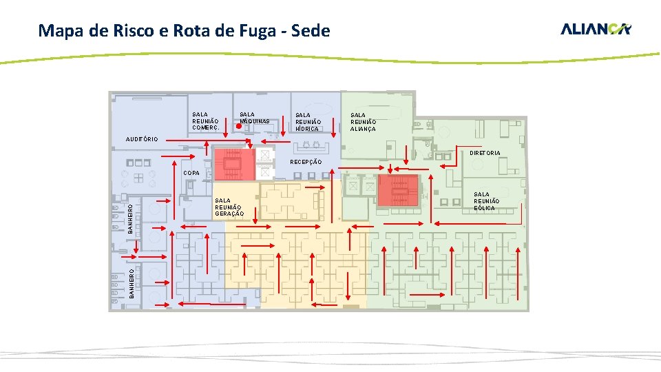 Mapa de Risco e Rota de Fuga - Sede SALA REUNIÃO COMERC. SALA MÁQUINAS