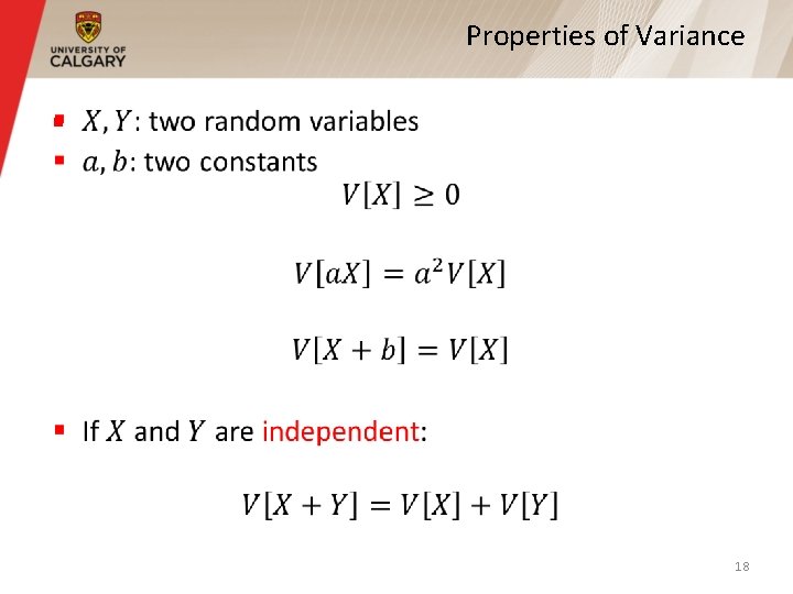 Properties of Variance § 18 