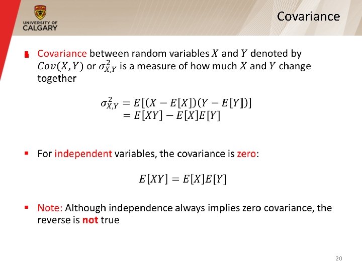 Covariance § 20 