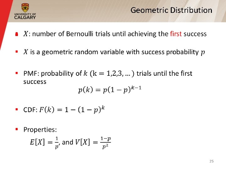 Geometric Distribution § 25 