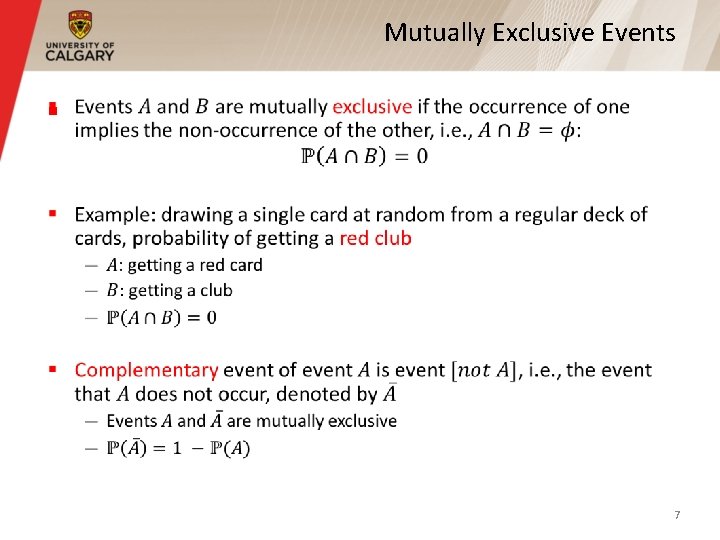 Mutually Exclusive Events § 7 