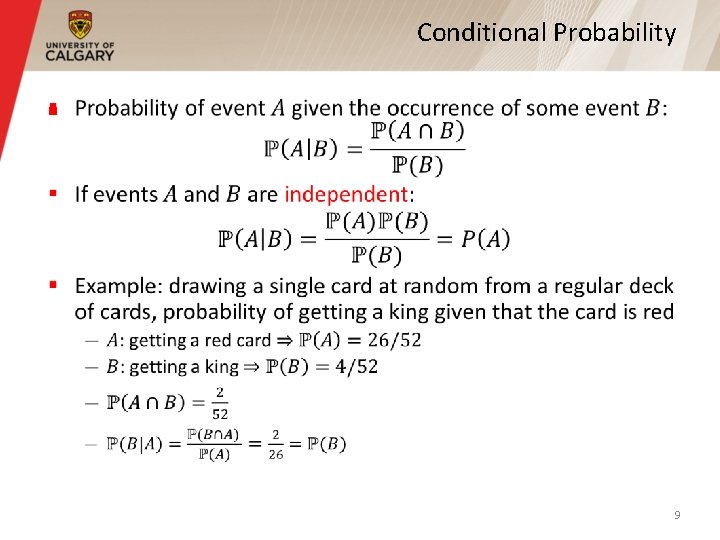 Conditional Probability § 9 