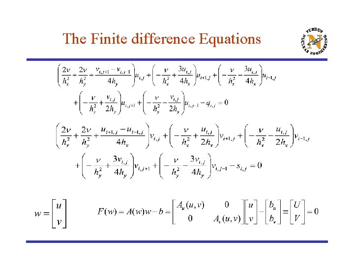 The Finite difference Equations 
