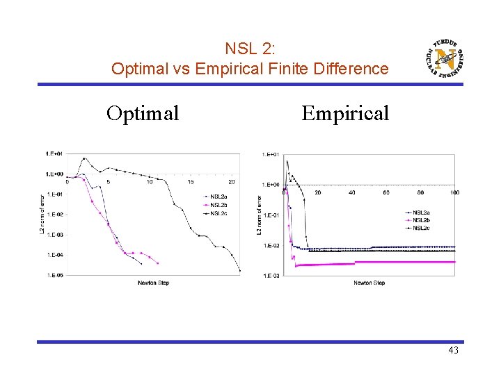 NSL 2: Optimal vs Empirical Finite Difference Optimal Empirical 43 