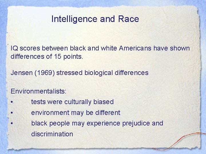 Intelligence and Race IQ scores between black and white Americans have shown differences of