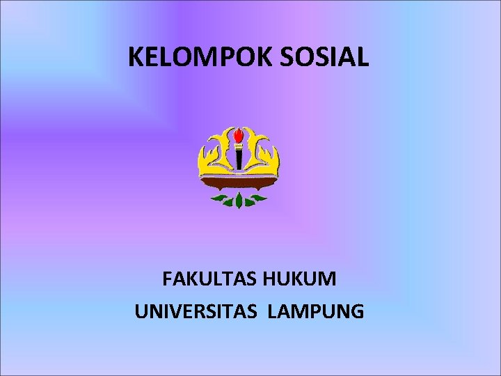 KELOMPOK SOSIAL FAKULTAS HUKUM UNIVERSITAS LAMPUNG 