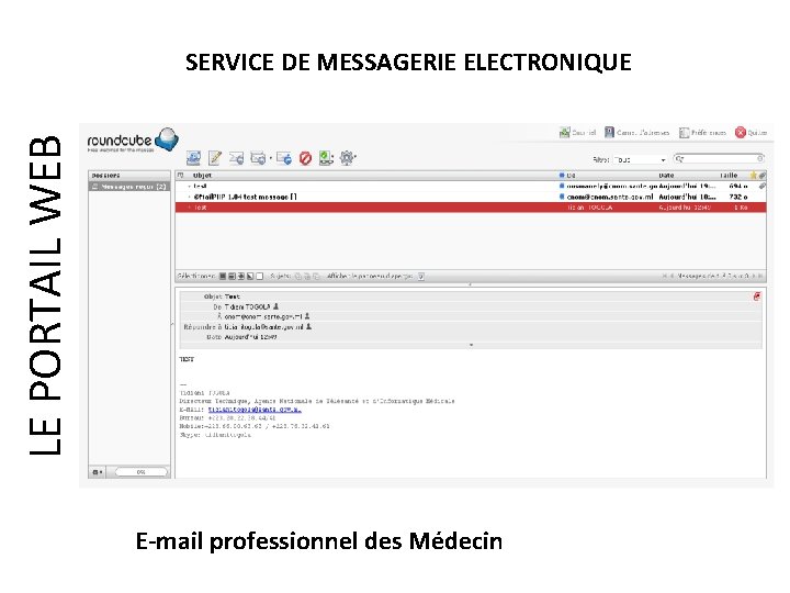 LE PORTAIL WEB SERVICE DE MESSAGERIE ELECTRONIQUE E-mail professionnel des Médecin 