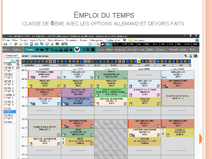 EMPLOI DU TEMPS CLASSE DE 6 EME AVEC LES OPTIONS ALLEMAND ET DEVOIRS FAITS