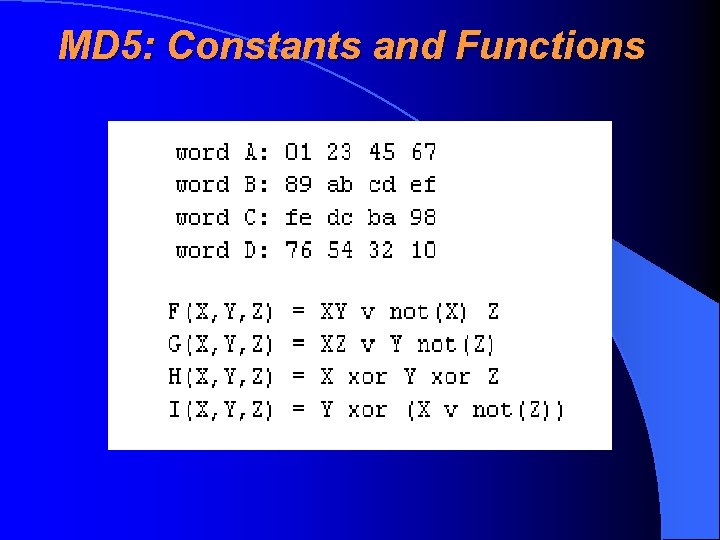 MD 5: Constants and Functions 