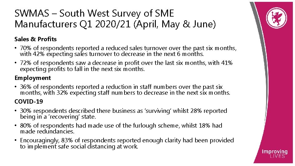 SWMAS – South West Survey of SME Manufacturers Q 1 2020/21 (April, May &
