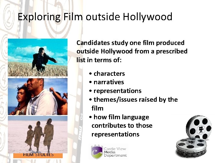 Exploring Film outside Hollywood Candidates study one film produced outside Hollywood from a prescribed