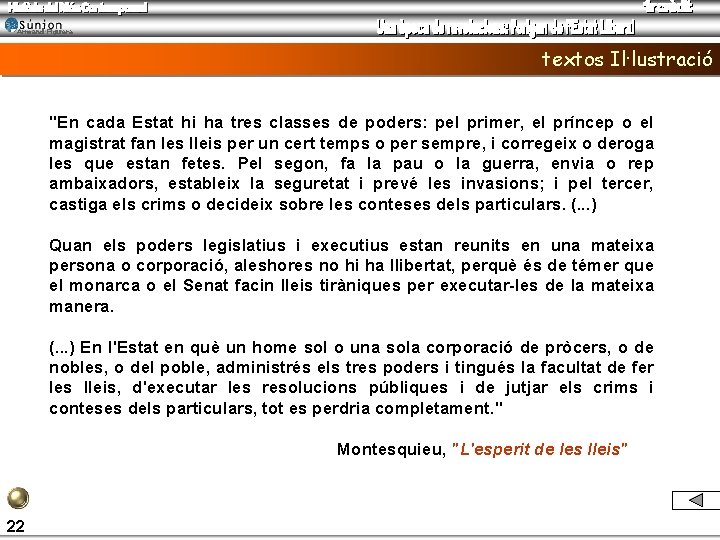 Armand Figuera textos Il·lustració "En cada Estat hi ha tres classes de poders: pel