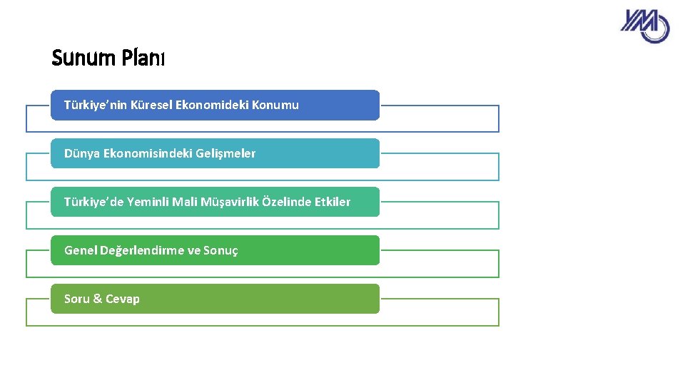 Sunum Planı Türkiye’nin Küresel Ekonomideki Konumu Dünya Ekonomisindeki Gelişmeler Türkiye’de Yeminli Mali Müşavirlik Özelinde