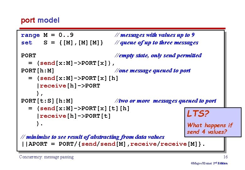 port model range M = 0. . 9 set S = {[M], [M][M]} //