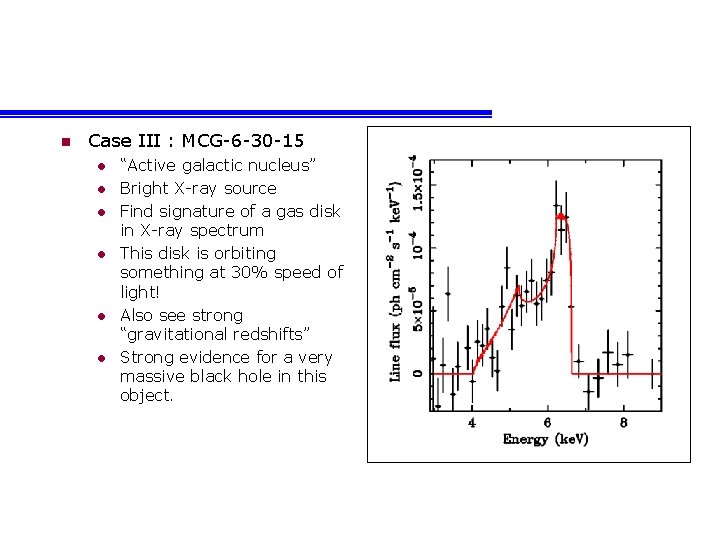 n Case III : MCG-6 -30 -15 l l l “Active galactic nucleus” Bright