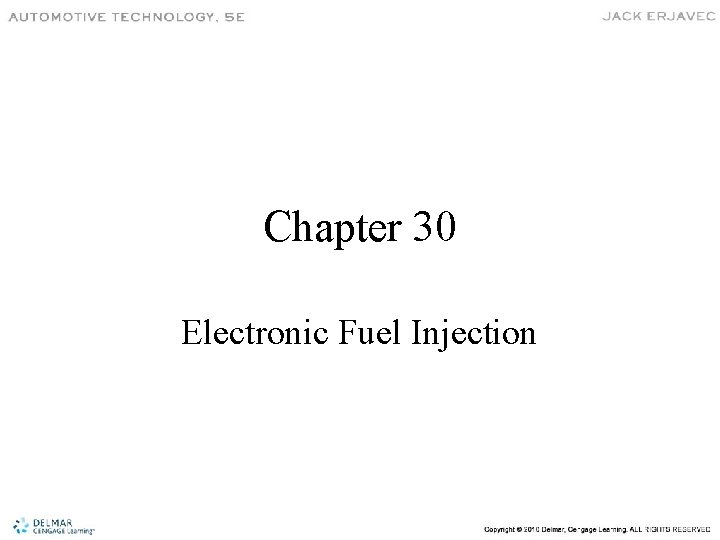 Chapter 30 Electronic Fuel Injection 