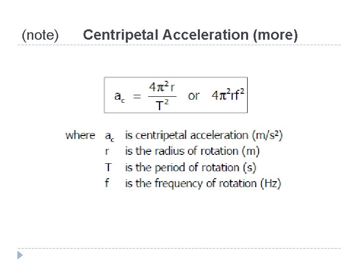 (note) Centripetal Acceleration (more) 