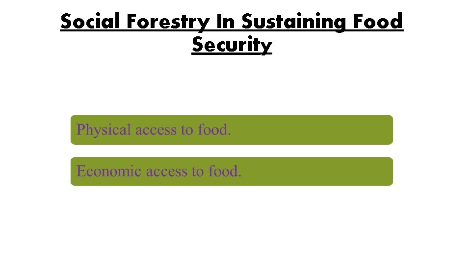 Social Forestry In Sustaining Food Security 