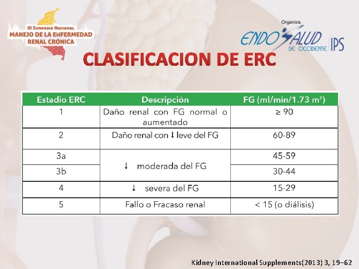 CLASIFICACION DE ERC Kidney International Supplements(2013) 3, 19– 62 