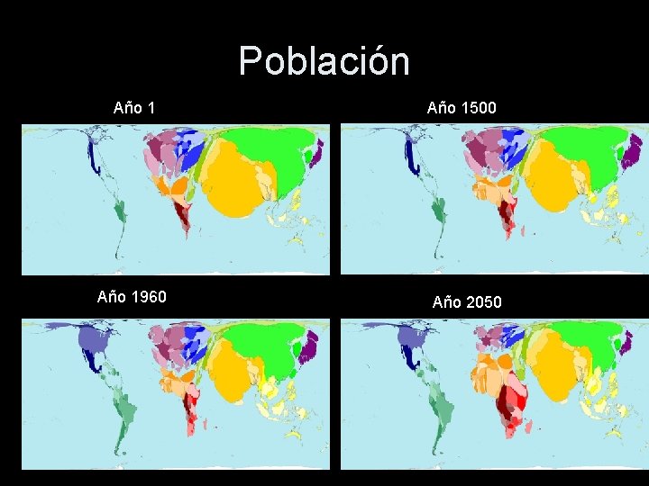 Población Año 1960 Año 1500 Año 2050 