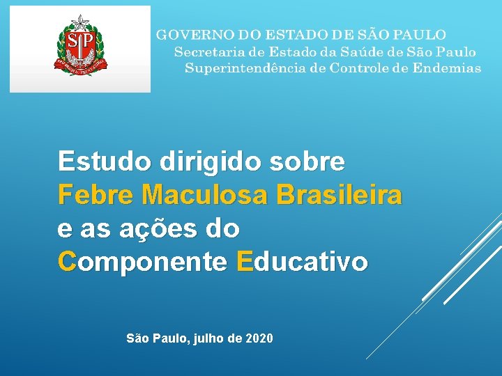 Estudo dirigido sobre Febre Maculosa Brasileira e as ações do Componente Educativo São Paulo,
