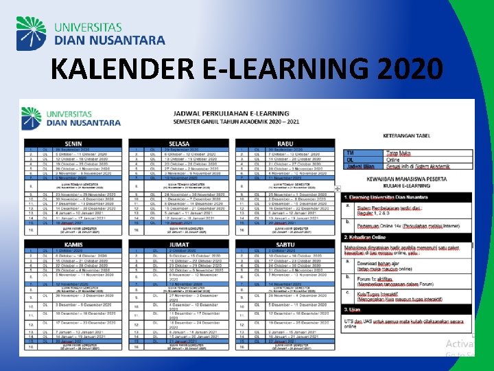 KALENDER E-LEARNING 2020 