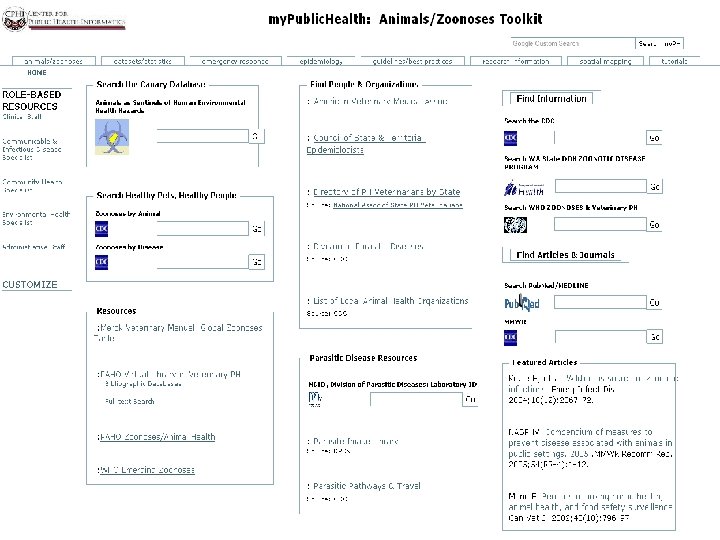 Prototype Toolkits Role-based resources Searching Version 2. 3 http: //myph. org/ 