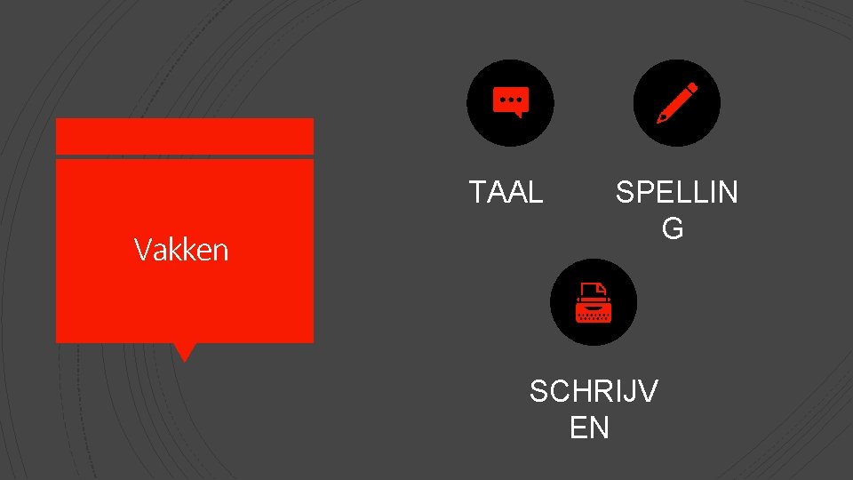 TAAL Vakken SPELLIN G SCHRIJV EN 